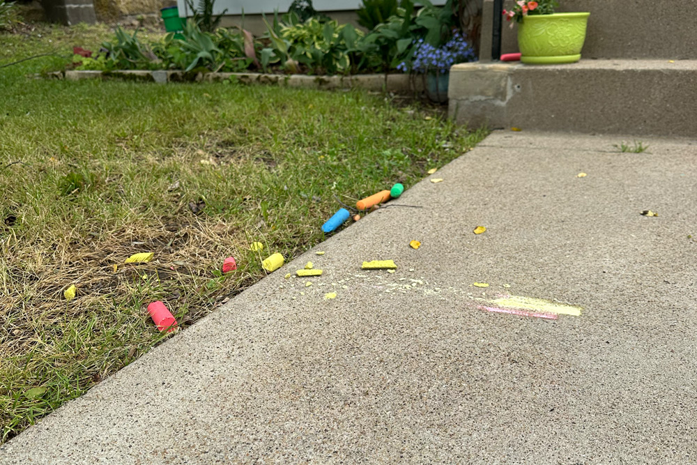 Chalk on a sidewalk